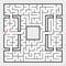 Abstract square maze. An interesting game for teenagers and adults. A simple flat vector illustration isolated on a transparent ba