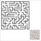 Abstract square maze. An interesting and useful game for kids. Children`s puzzle. Labyrinth conundrum. Simple flat vector