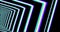 Abstract square tunnel with neon light lines looped animation