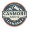 Abstract stamp or emblem with the name of Canmore, Alberta, Canada