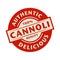 Abstract stamp or label with the text Authentic, Delicious Cannoli