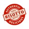 Abstract stamp or label with the text Authentic, Delicious Risotto