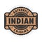 Abstract stamp or label with the text Authentic Indian Cuisine