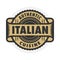 Abstract stamp or label with the text Authentic Italian Cuisine