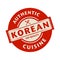 Abstract stamp or label with the text Authentic Korean Cuisine