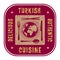 Abstract stamp or label with the text Authentic Turkish Cuisine