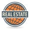 Abstract stamp or label with the text Real Estate
