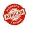 Abstract stamp with the text Authentic African Cuisine