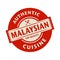 Abstract stamp with the text Authentic Malaysian Cuisine