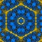 Abstract star mandala decorative pattern blue hexagonal background