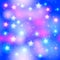 Abstract starry seamless pattern with neon star on Bright pink and blue background. Galaxy Night sky with stars. Vector