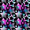 Abstract stars seamless rough grunge pattern, modern design temp