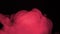 Abstract steam smoke in pink on a black background.A cloud of chemical smoke.Glossy rolling poisonous gas cloud of reagent in chem