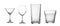 Abstract stipple transparent glass cup isolated vector objects c