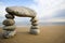 Abstract stone arch .Beach.Sea