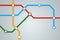 Abstract subway map with colorful lines