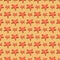 Abstract summer background with red starfish - seastar seamless pattern