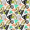 Abstract summer geometric seamless pattern