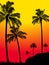 Abstract summer tropical palm trees forest silhouette