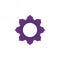 Abstract sun flower purple logo. Energy explosion bang fireworks vector icon logotype. Stock vector illustration