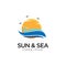 Abstract sun and sea logo design,business traveling,outdoor,holidays,icon vector template