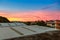 Abstract sunrise sky over roof top