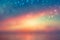 Abstract sunset illustration. Abstract tropical evening or sunset mood background texture with night sky and stars, ocean with