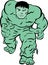 Abstract super hero logo design on white. Hulk logo.