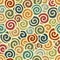 Abstract swirl seamless pattern in vintage colors