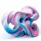 Abstract Swirling Shape In Light Blue And Pink: A Sculptural Expression