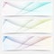 Abstract swoosh line header web footer set