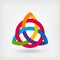 Abstract symbol triquetra in rainbow colors