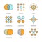 Abstract symbols color icons set