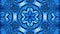 Abstract symmetric background with star symmetry. Mandala with waves. Looped abstract blue liquid background with wavy