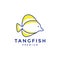 Abstract tang fish logo design