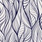 Abstract tangled leaves seamless pattern. Black and white wavy striped background. Endless backdrop. Vector illustration