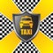 Abstract taxi background design with shield and stripes