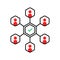 abstract teamwork icon like successful collaboration