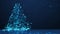 Abstract Technology Christmas Tree Background - Blue Loopable Animation 4k.