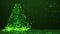 Abstract Technology Christmas Tree Background - Green Loopable Animation 4k.