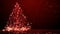 Abstract Technology Christmas Tree Background - Red Loopable Animation 4k.