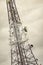 Abstract telecommunication tower Antenna and satellite dish with