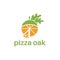 Abstract template logo design with concept pizza oak.