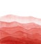 Abstract terracotta watercolor waves red mountains on white background