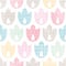 Abstract textile geometric tulips colorful