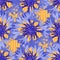 Abstract texture with cornflower. Seamless pattern with festive flower bouquet ornament