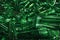 An abstract texture of green pet plastic preforms