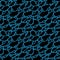 Abstract texture. Seamless pattern with cracked black polygonal forms isolated on a blue background. Vector.