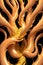 Abstract texture to depict fire and gold generative ai