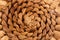 Abstract texture of a twisted brown rope macro close-up background at close range